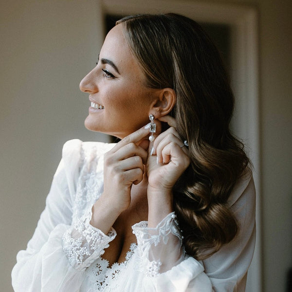 Courtney Crystal & pearl earring