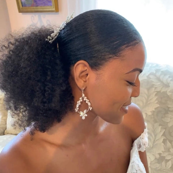 Gabriella Freshwater pearl & Austrian crystal earrings