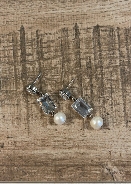 Courtney Crystal & pearl earring